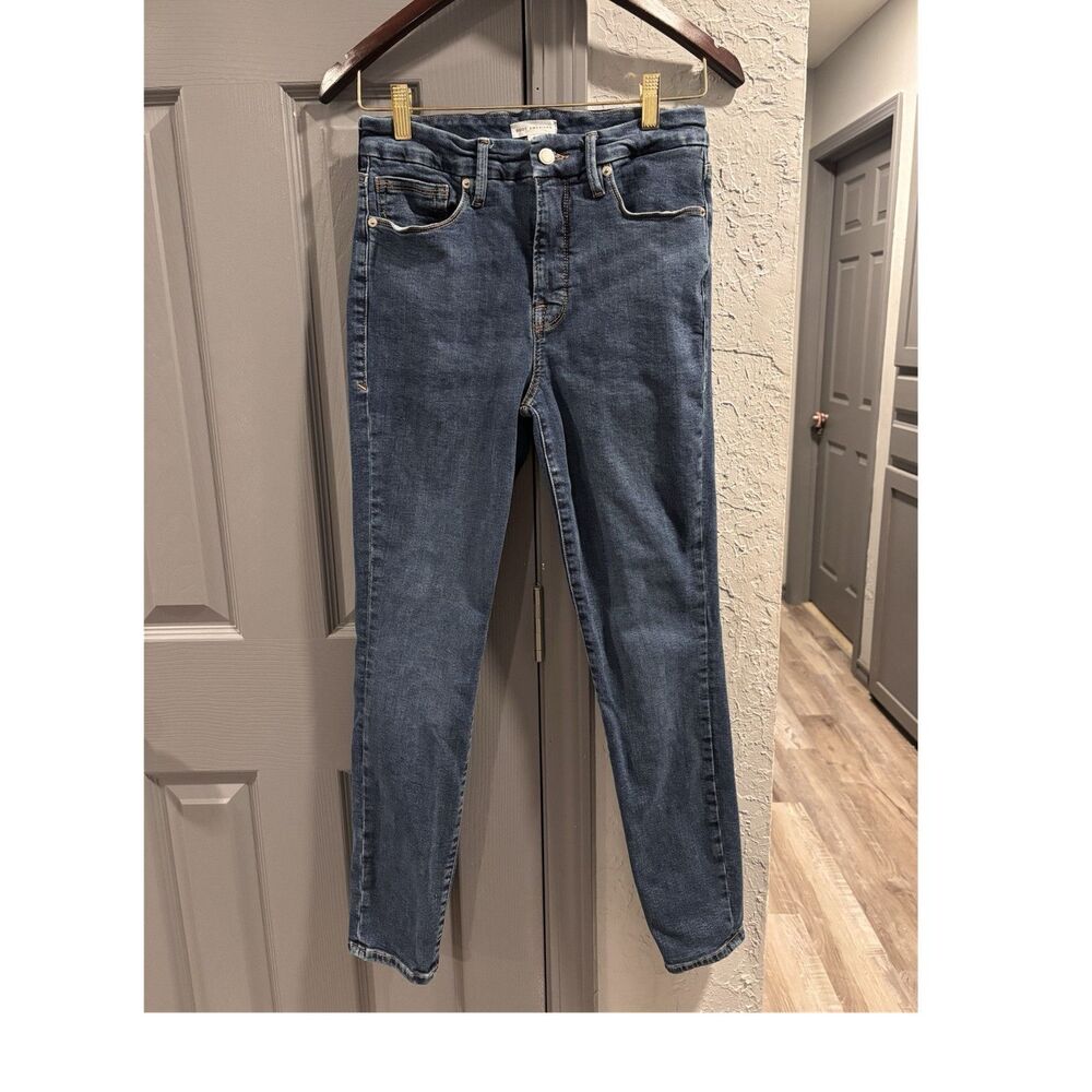 Good American Good Legs High Rise Skinny Jeans Blue Medium Wash Stretch Denim